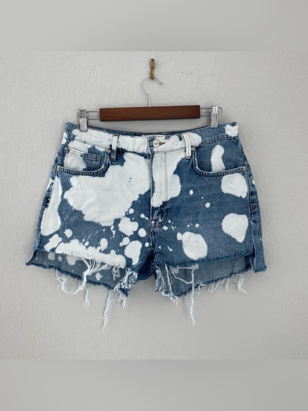 Frame Bleached Denim Cut Off Shorts Le Ultra Baggy Short Size 27 Cutoff